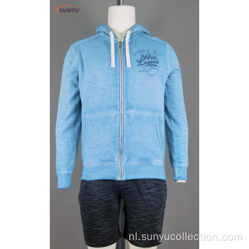 Katoenen fleece van heren verbrandt Sweatjacke met capuchon